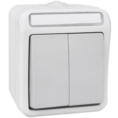Peranova 102445 Interruttore per ambienti umidi Interruttori in serie Pera Grigio chiaro, Grigio scuro
