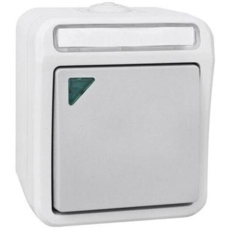 Peranova 102449 Interruttore per ambienti umidi Pulsante Pera Grigio chiaro, Grigio scuro