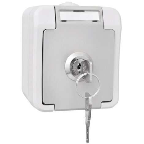 Peranova 103400 Feuchtraum-Schalterprogramm Schutzkontakt-Steckdose abschließbar Pera Hellgrau, Du