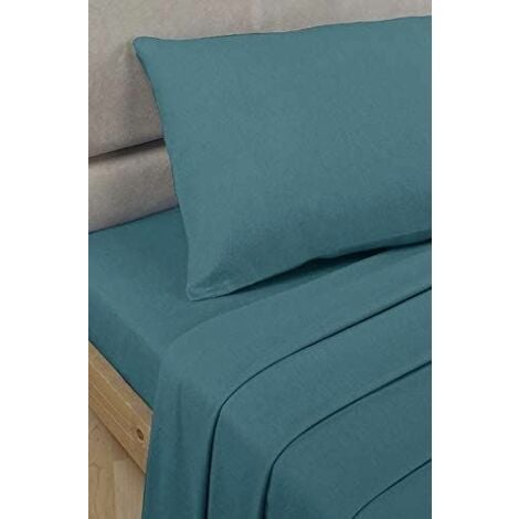Percale Teal Single Flat Sheet