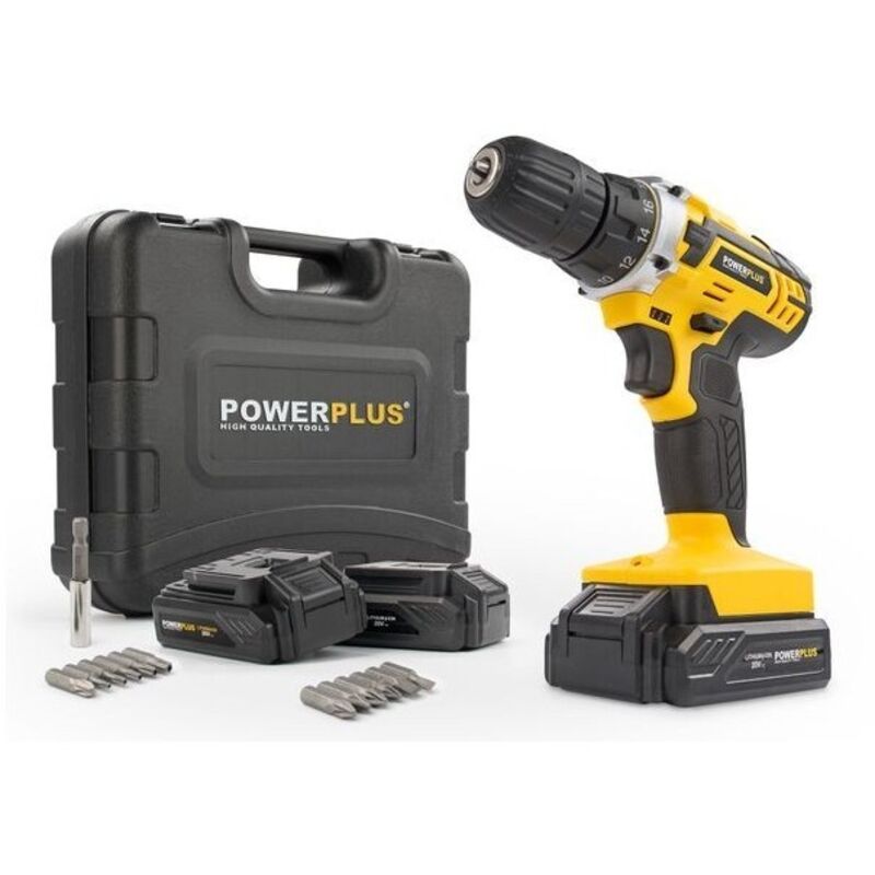 Perceuse visseuse 20v 3 batteries lithium powx00501 powerplus