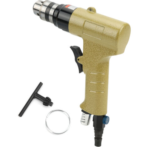 Perceuse à air comprimé industrielle 3/8" 10mm, type pistolet, rotation CW/CCW, modèle KP-550N pour perçage bois et métal.