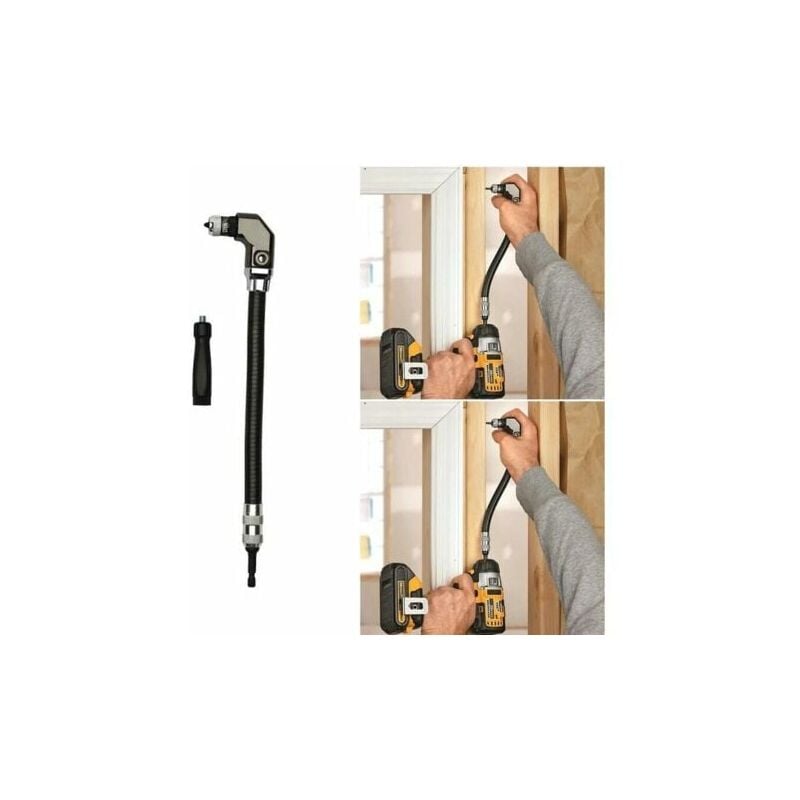 SNQ - Perceuse à angle droit flexible 1/4/accessoire de tournevis pour le travail du bois