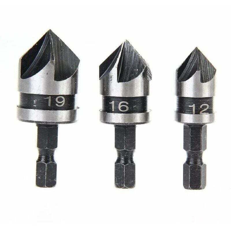 Image of Perceuse À Bois 3 Pièces Lot Accessoires Pour Outils Électriques