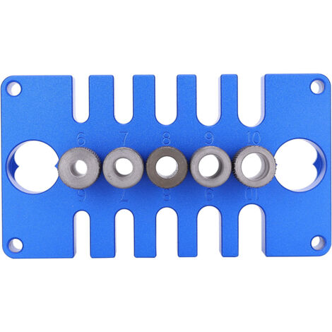 Perceuse à colonne 3-en-1 pour assemblage bois, gabarit de perçage précis en alliage d'aluminium bleu.