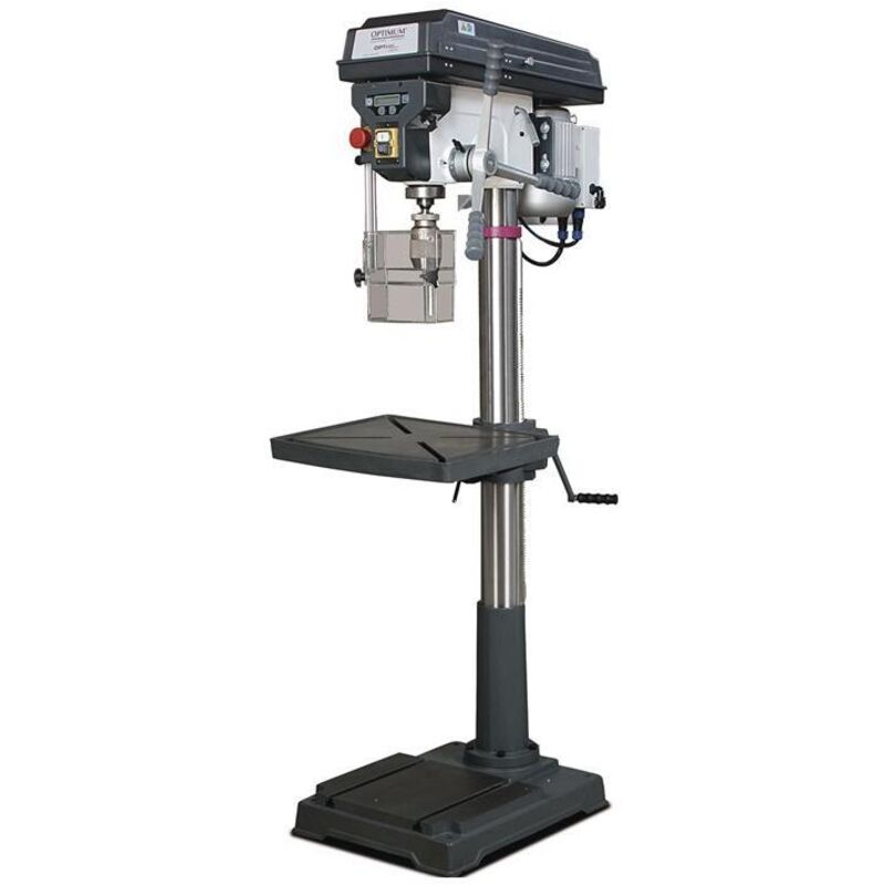 Optimum – Perceuse à colonne 30 mm – 1,1 kW 400V – 9 vitesses – Affichage digital – Précision de rotation 0,02 mm – Pour acier et matériaux durs