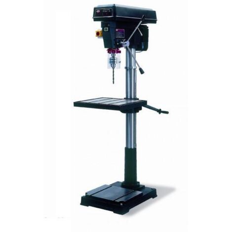 Perceuse à colonne, Proma, modèle E-2020F 400V, pour le perçage industriel de précision, moteur 1500W, entraînement par engrenage et table réglable