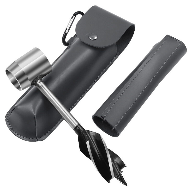 Perceuse à main pour le travail du bois, kit de forets à tarière manuelle avec étui en cuir, perceuse de survie en plein air, tarière à main pour