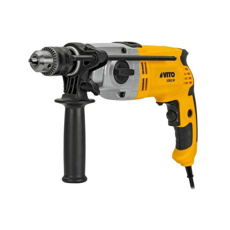 Perceuse à percussion 1050W Mandrin 13mm Perceuse-visseuse Corps acier Mallette Vito