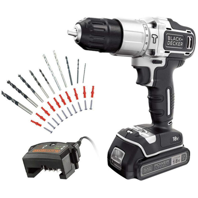 Black&decker - s. of. hammer drill 18v. silver edition bdchd18sc1a-qw black & decker