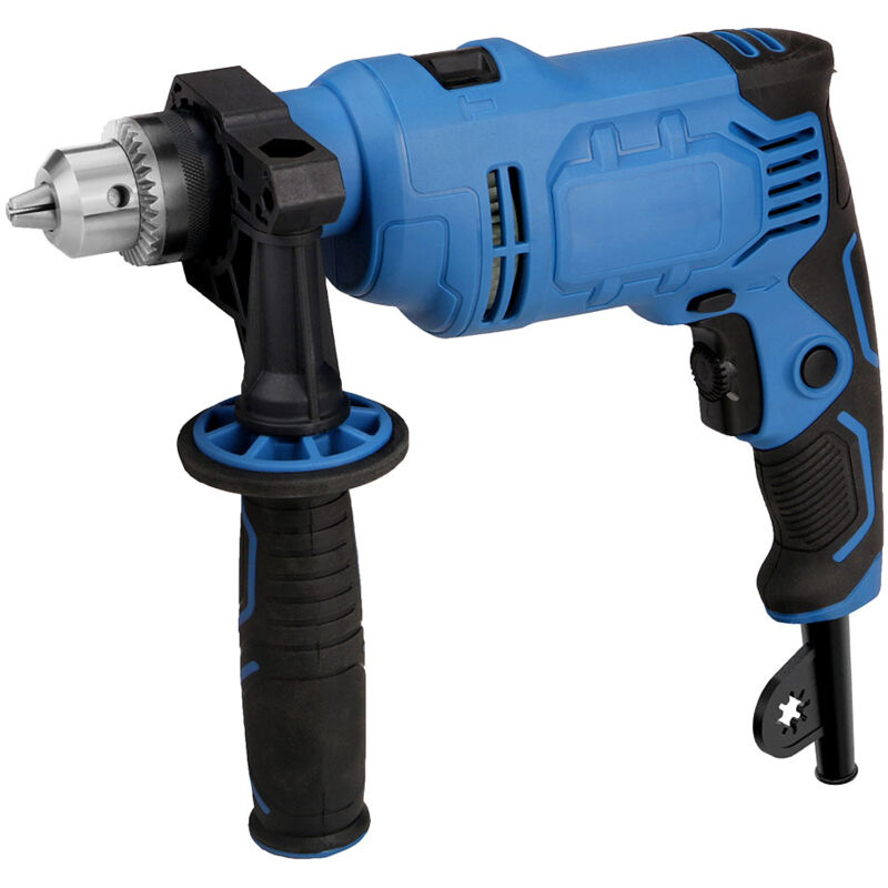 Perceuse à percussion 650 w 5,5 a 3 000 tr/min Perceuse à percussion 2 en 1 Poignée rotative à 360 ° Taille du mandrin 0-13 mm 1/2 pouce eu