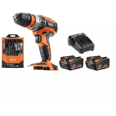 Perceuse à percussion AEG 18V - 2 batteries 4.0Ah - 1 chargeur BSB18C2XLI-402CA