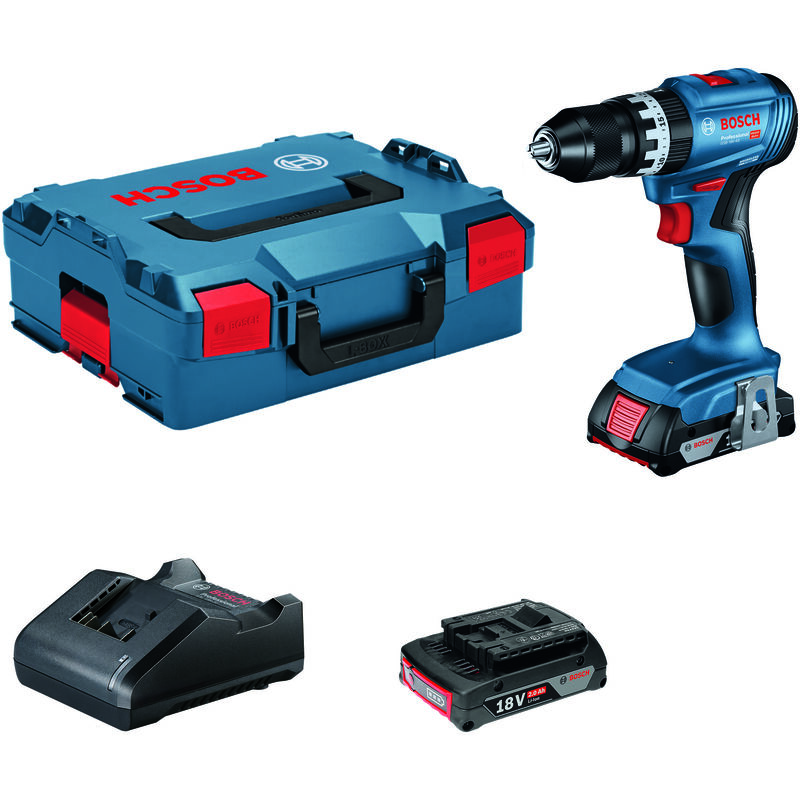 Perceuse-visseuse à percussion sans fil GSB 18V-45 2x 2,0Ah + chargeur Bosch en L-BOXX 136