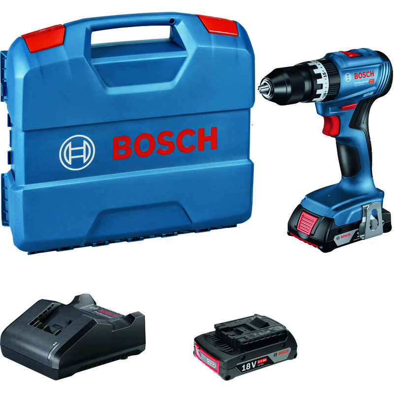 Bosch - Perceuse-visseuse à percussion sans fil gsb 18V-45 2x 2,0Ah + chargeur en L-Case