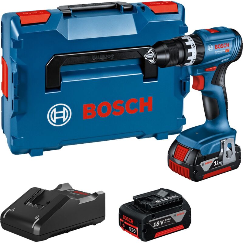 Bosch - Perceuse-visseuse à percussion sans fil gsb 18V-45 2x 3.0Ah, chargeur et l-boxx