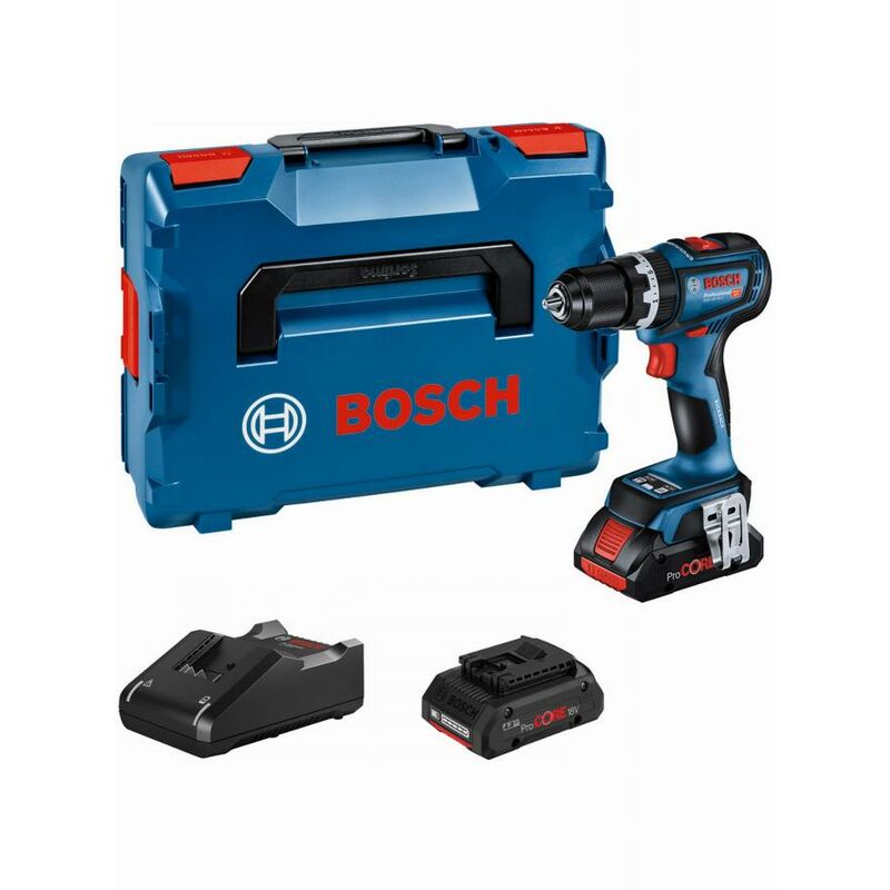 Perceuse visseuse percussion gsb 18V-90 c Bosch 2 batt. 4Ah Procore + gal 18V-40 + Coffret L-Boxx - 06019K6104