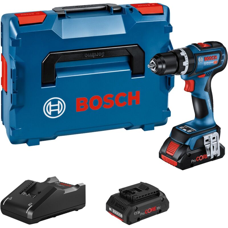 Perceuse-visseuse à percussion sans fil gsb 18V-90 c Bosch 2x ProCORE 4.0Ah, chargeur, l-boxx