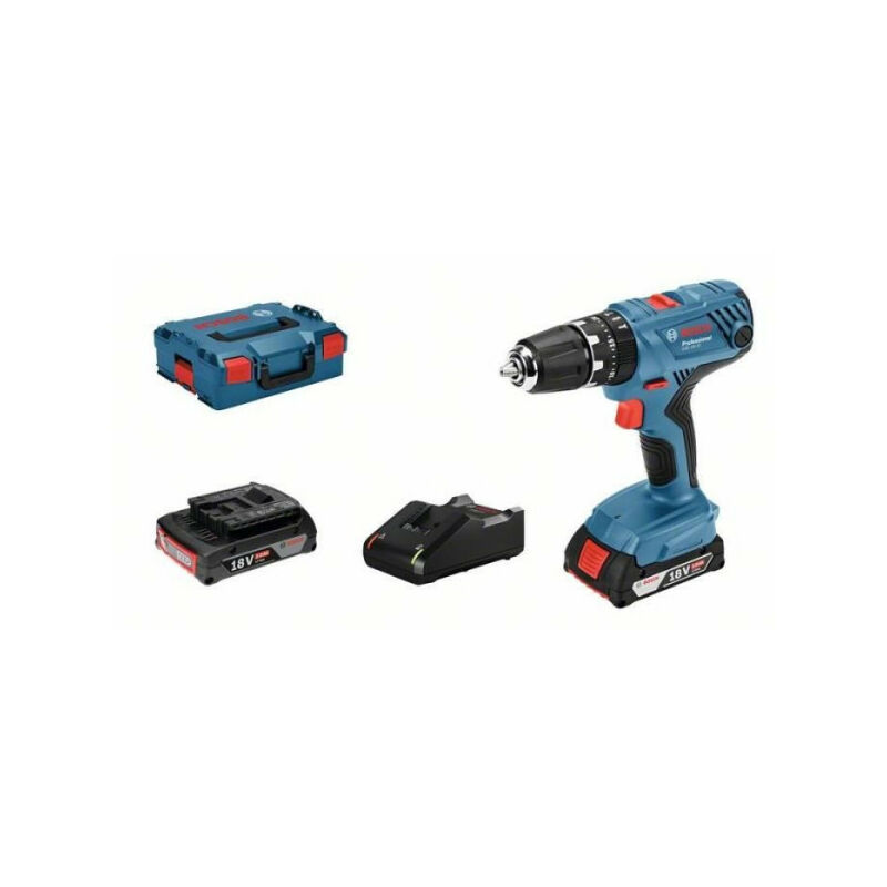Perceuse a percussion Bosch Professional gsb 18V- 21 + 2 batteries 2,0Ah + Chargeur gal 1820 - 06019H1109