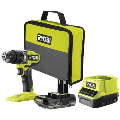 Perceuse à percussion Brushless 60Nm Ryobi RPD18C1 18V ONE+ HP avec batterie 2Ah, chargeur et sac