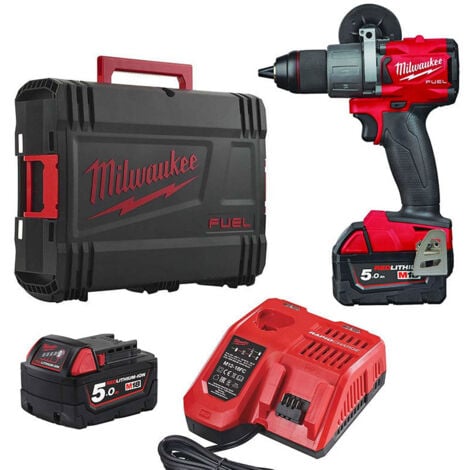 Perceuse à percussion Brushless MILWAUKEE M18 BLPD2-502X (2 x 5,0 Ah) en coffret