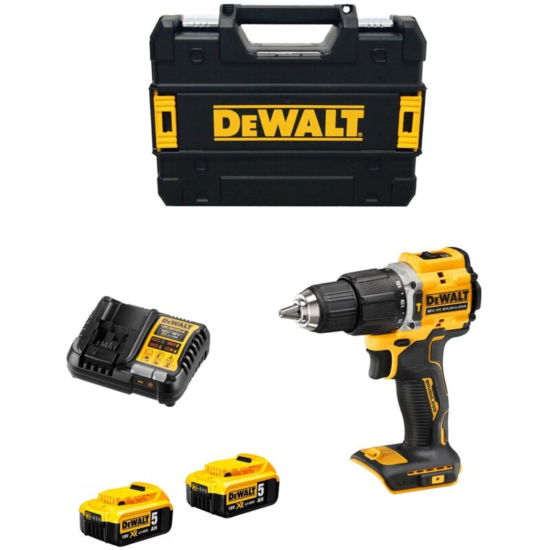 Dewalt DCD100YP2T QW Per­ceuse vis­seuse à percussion 2 vi­tesses 18V 2 X 5.0 Ah Batterie chargeur en coffret