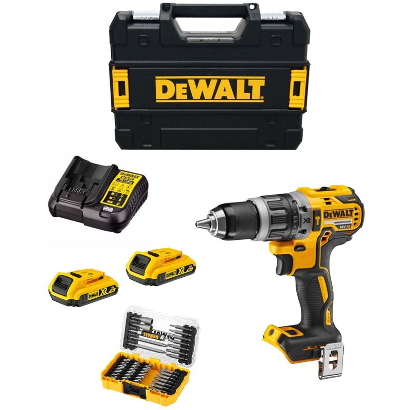 Perceuse à Percussion DeWALT DCD796D2T (2 x 2,0 Ah DCB107 TSTAK II) Jeu de 40 embouts de vissage
