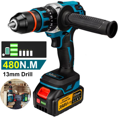 Perceuse à percussion Makita 18V 480 N·m brushless – outil électrique 13 mm pour bricolage, sans batterie