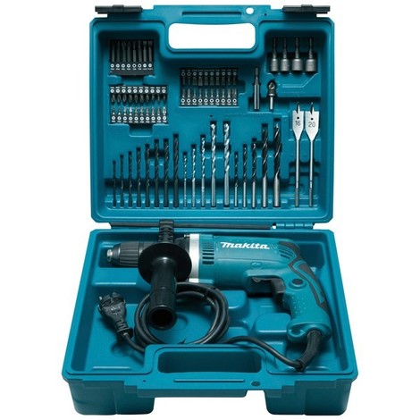 Perceuse A Percussion Makita 710w Kit Accessoires Hp1631kx3