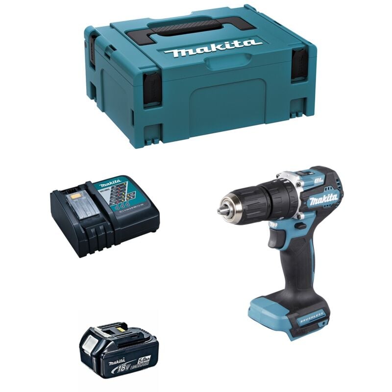 Perceuse à Percussion Makita DHP487RTJ1 (1 x 5,0 Ah DC18RC makpac 2)