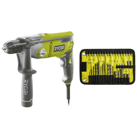 Perceuse à percussion RYOBI 1010W - coffret 40 accessoires perçage vissage RPD1010KA40