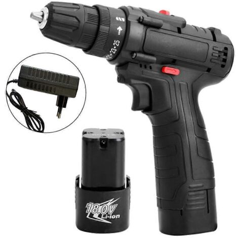 Perceuse à percussion sans fil 18V, visseuse électrique à batterie lithium, moteur brushless puissant, lumière LED intégrée, livrée avec une batterie et un chargeur (UE).