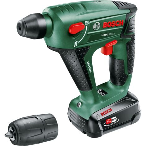 Perceuse à percussion sans fil Bosch Uneo Maxx (1 batterie, système 18 volts, diamètre de perçage dans le béton 10 mm)