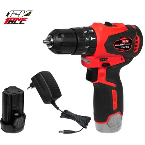 Perceuse à percussion sans fil Brushless Valex "P Tap B12", 12V avec batterie 2 Ah et chargeur