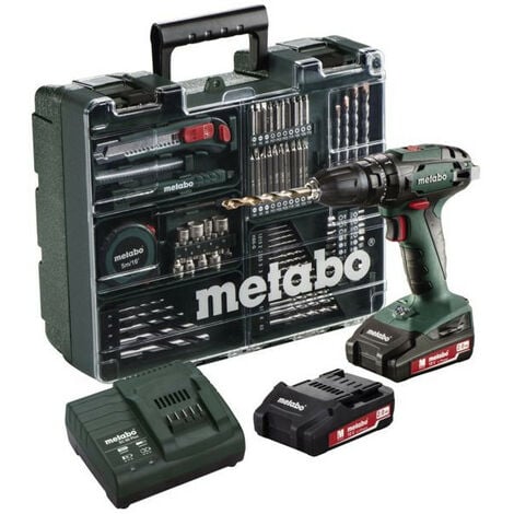 Perceuse à percussion METABO SB 18 SET - 2 batteries 18V 2.0Ah + chargeur + coffret + atelier mobile - 602245880 - Plusieurs références disponibles