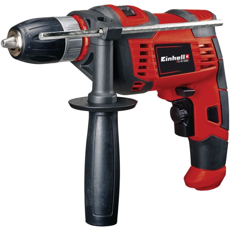Einhell Perceuse à percussion TC-ID 550 (550 W, perçage/perçage à percussion, mandrin auto-serrant 13 mm)