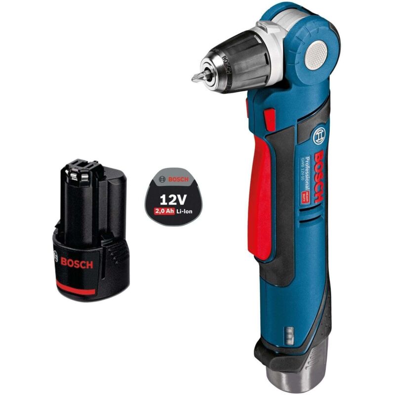 Perceuse angulaire sans fil gwb 12V-10 Bosch 1x batterie 2,0 Ah