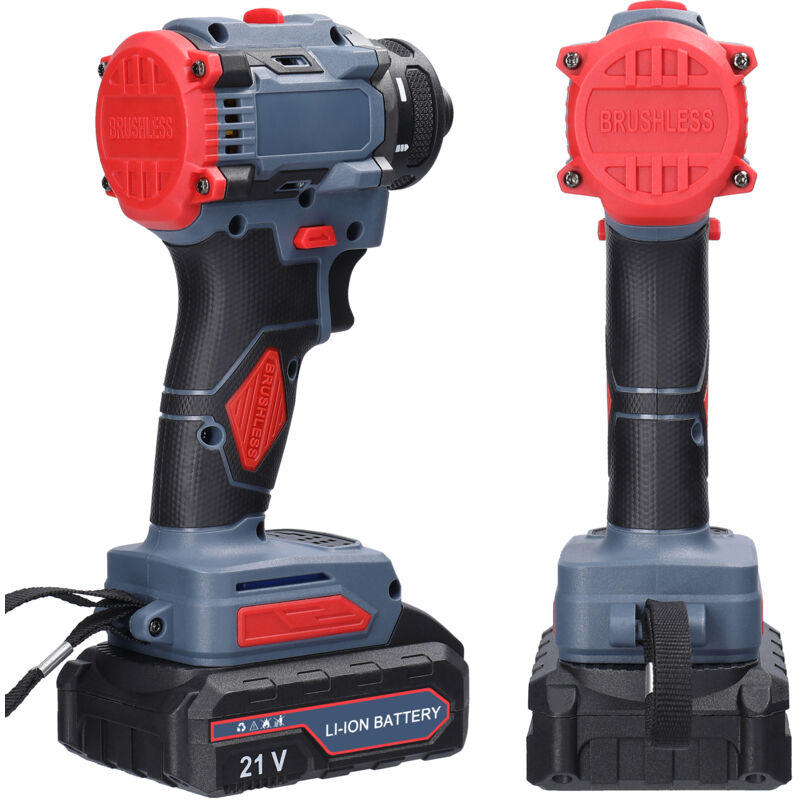 Ineasicer - Perceuse au lithium 21 v 2 en 1, tournevis électrique, outil électrique multifonction, couple de 55 Nm, moteur sans balais, tournevis