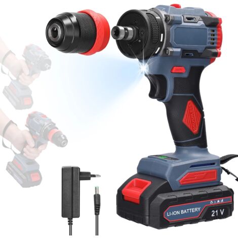 Perceuse au Lithium 21V 2 en 1, Tournevis Électrique, Outil Électrique Multifonction, Couple de 45 Nm, Moteur Sans Balais, Tournevis, Installation Facile, Facile à Utiliser B