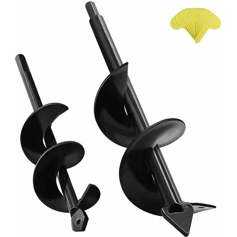 Perceuse au sol Combinaison 2PC Garden Auger Bit Outils de jardinage Fournitures de quincaillerieConvient aux jardins horticoles