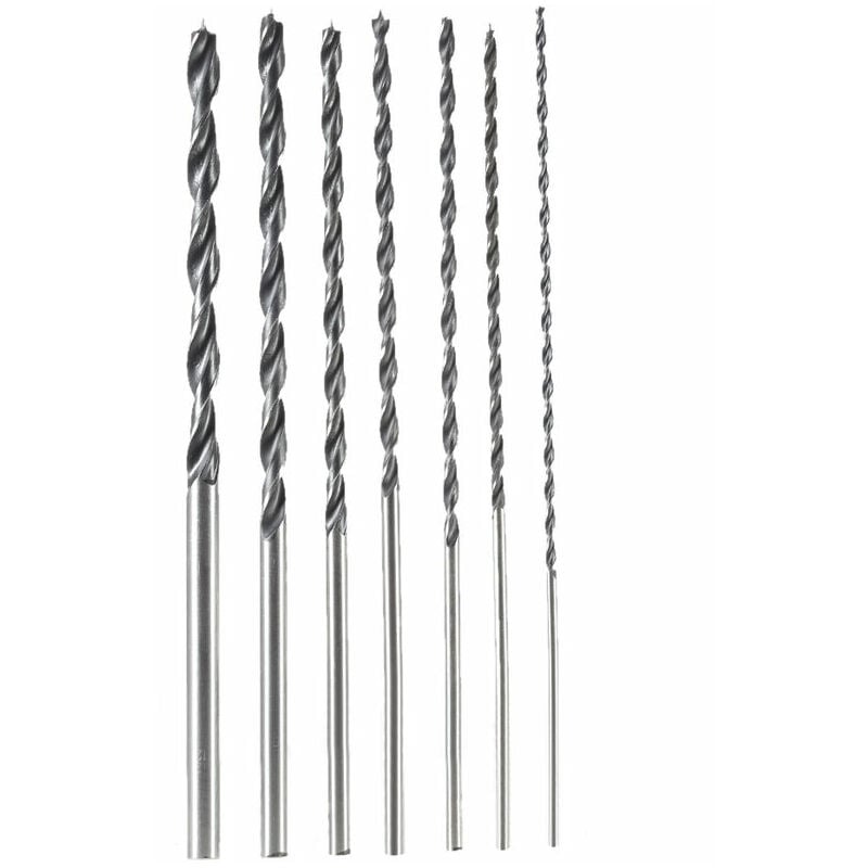 Ensoleille - Perceuse à bois à trois points étendue de 300 mm, jeu d'ouvre-trou de centrage pour le travail du bois 4-12 mm, 7 pièces, Ensoleillé
