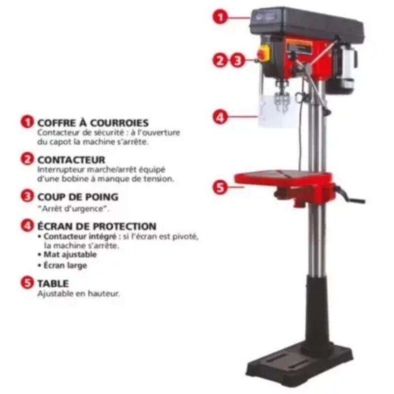 Perceuse sur colonne monophasée 750W