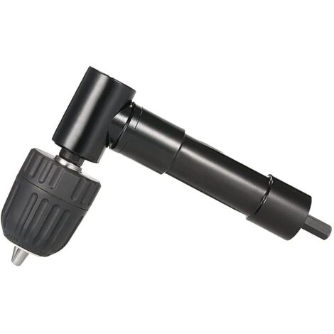 Perceuse d'angle pour perceuse électrique,Coin de foret à angle droit, adaptateur d'angle de tournevis, 0,8-10 mm avec mandrin à 3 mors, conversion des espaces étroits, adaptateur de fixation de foret