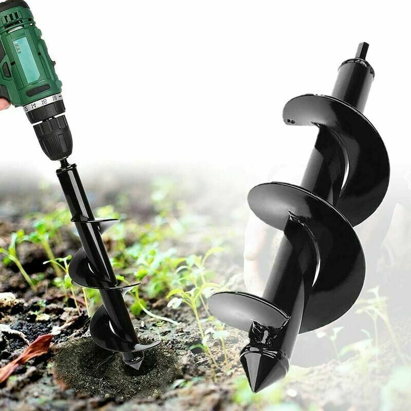 Perceuse de jardin, tarière à main, outils de jardinage avec tige hexagonale antidérapante, plantation rapide en spirale pour planter des bulbes de