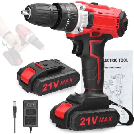 Perceuse électrique 21V 2 vitesses réglables 25 couples
