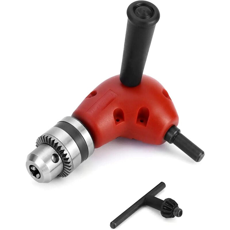 Fei Yu - Perceuse électrique à 90 degrés, accessoires d'extension de courbure à angle droit, mandrin d'angle à trois mâchoires, outil de réparation