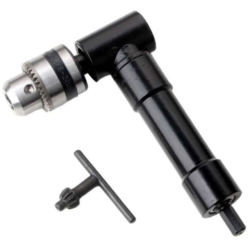 Tigrezy - Perceuse électrique à angle droit à 90 degrés, mandrin à trois mors, cintreuse à angle droit avec clé