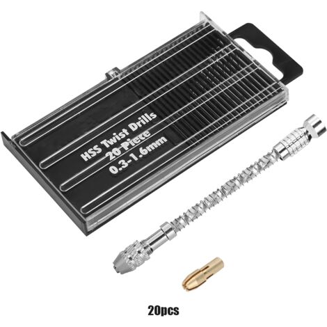 Perceuse électrique miniature portable avec 20 forets 0.3-1.6mm - Kit de perçage micro compact