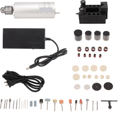 Perceuse Électrique Miniature pour Bois, Pierre et Métal - Kit DIY Gravure, Perçage, Polissage - Alimentation 100‑240V avec Prise US