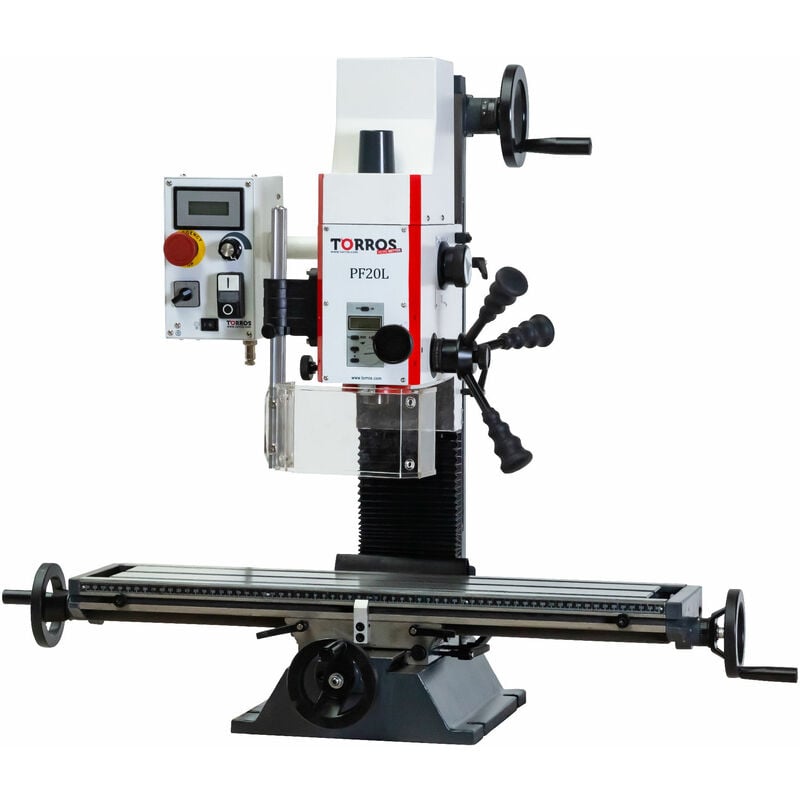 Torros - Perceuse-fraiseuse x 480 y 175 mm z 280 mm CM2/M10 0,85 kW 230V vitesses variables table longue PF20L vario