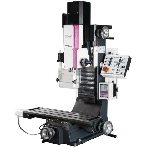 Perceuse-fraiseuse X 390 mm Y 210 mm Z 270 mm BT30 1,5 kW 230 V moteurs pas-à-pas affichage digital Optimill MH25SPV
